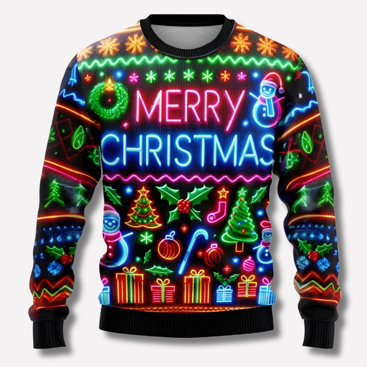 Unisex Cozy Holiday Neon Sweater