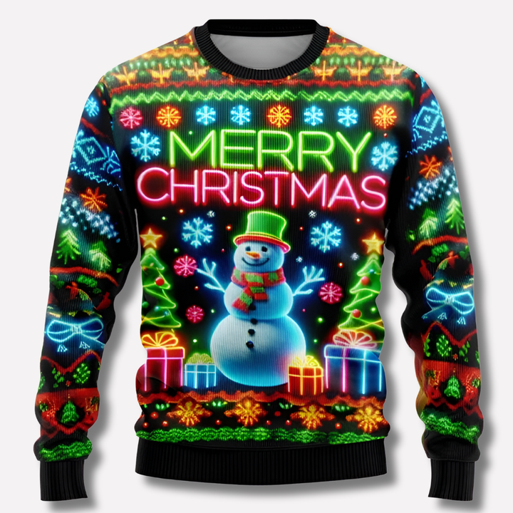 Unisex Cozy Holiday Neon Sweater