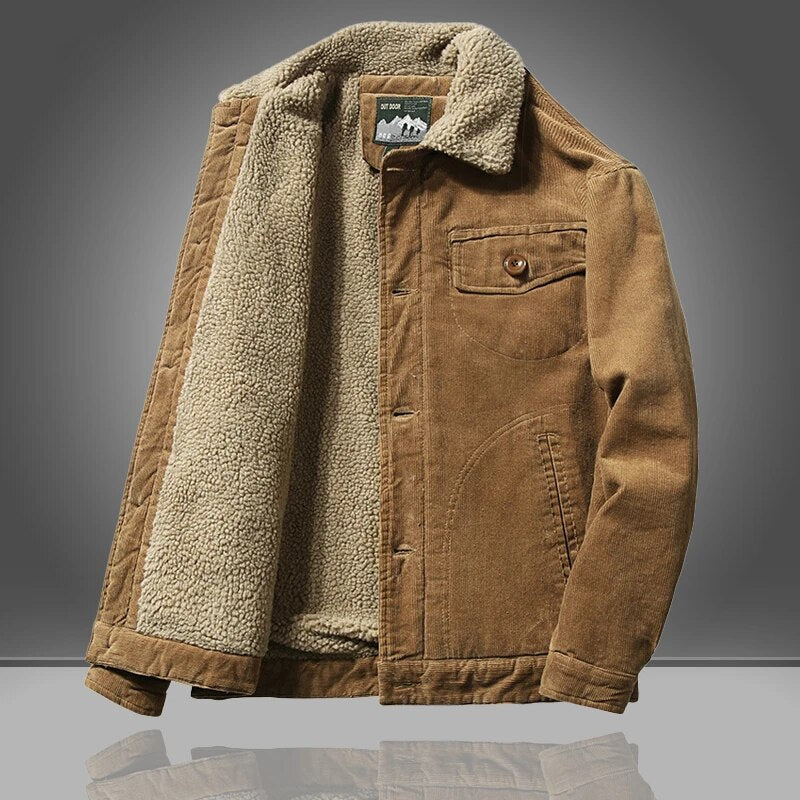 Van Dam | Heren Geïsoleerde Sherpa Voering Corduroy Jas