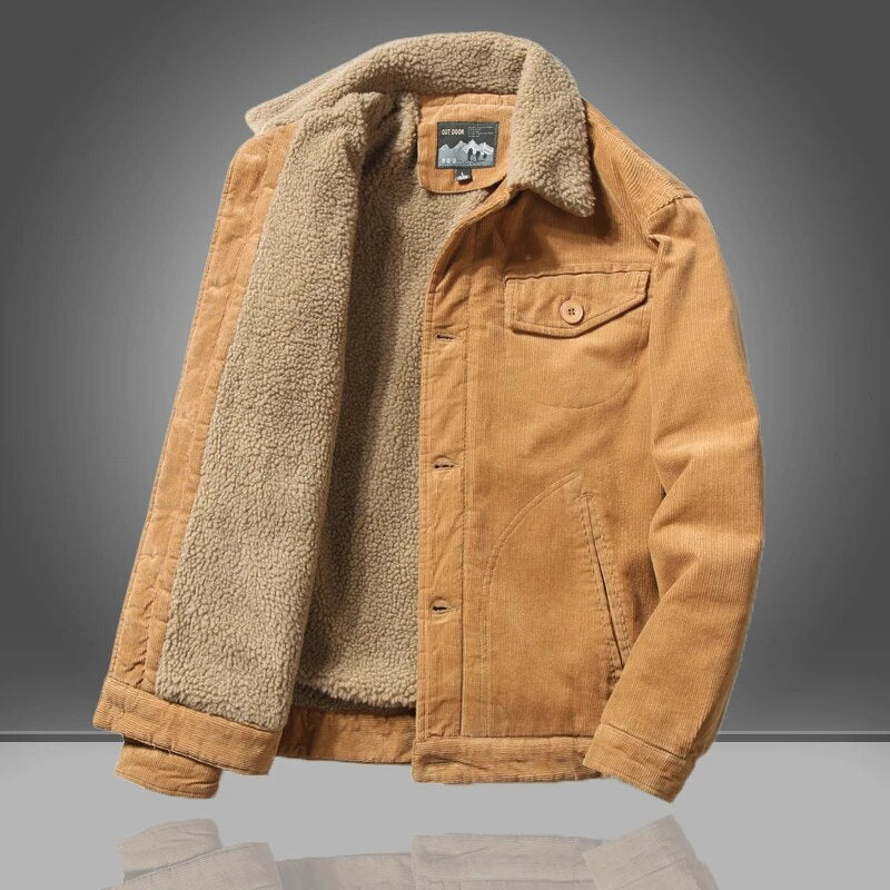 Van Dam | Heren Geïsoleerde Sherpa Voering Corduroy Jas