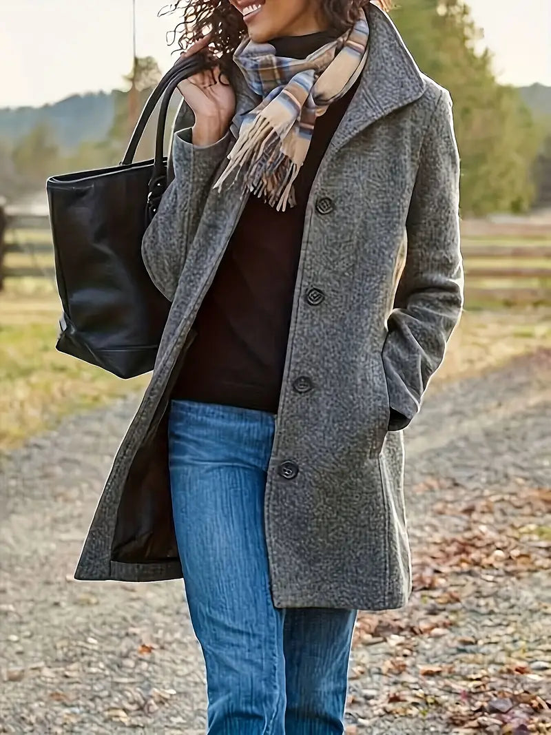 Van Dam | Dames Button-Front Lape kraag Bovenkleding