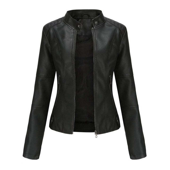 Van Dam | Dames Faux Leren Jas met Mandarin Collar