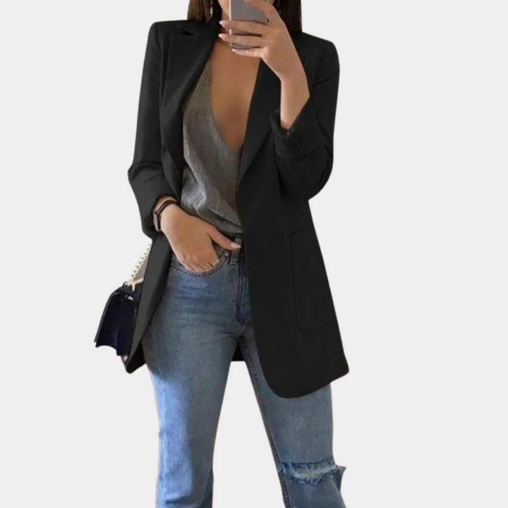 Van Dam | Dames Effortless Longline Blazer Jas