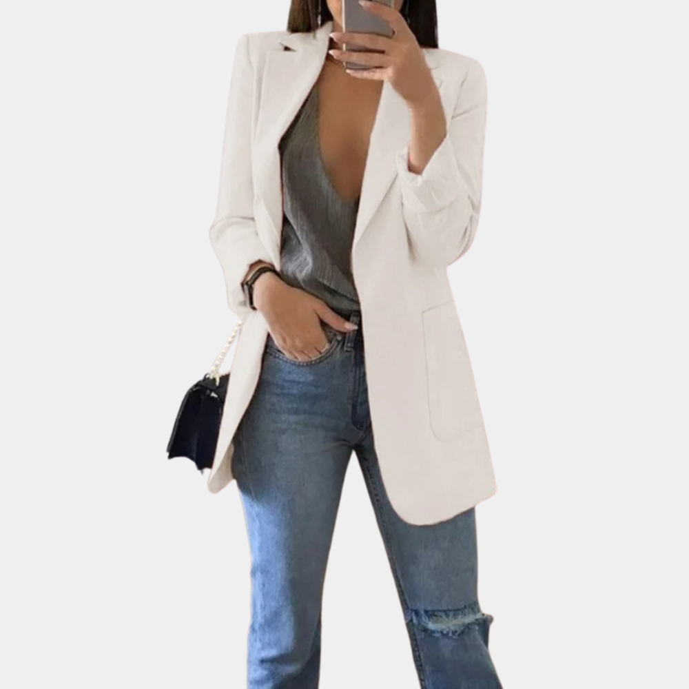 Van Dam | Dames Effortless Longline Blazer Jas