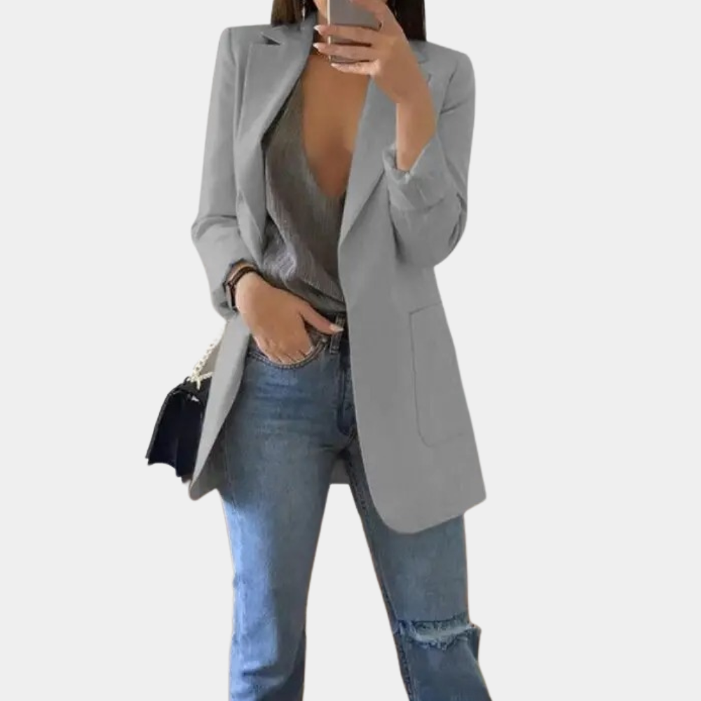 Van Dam | Dames Effortless Longline Blazer Jas
