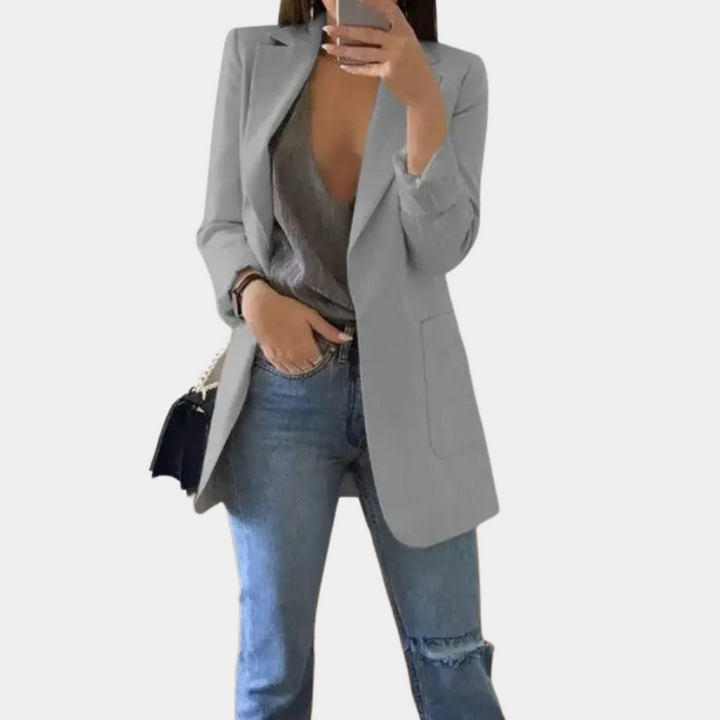 Van Dam | Dames Effortless Longline Blazer Jas
