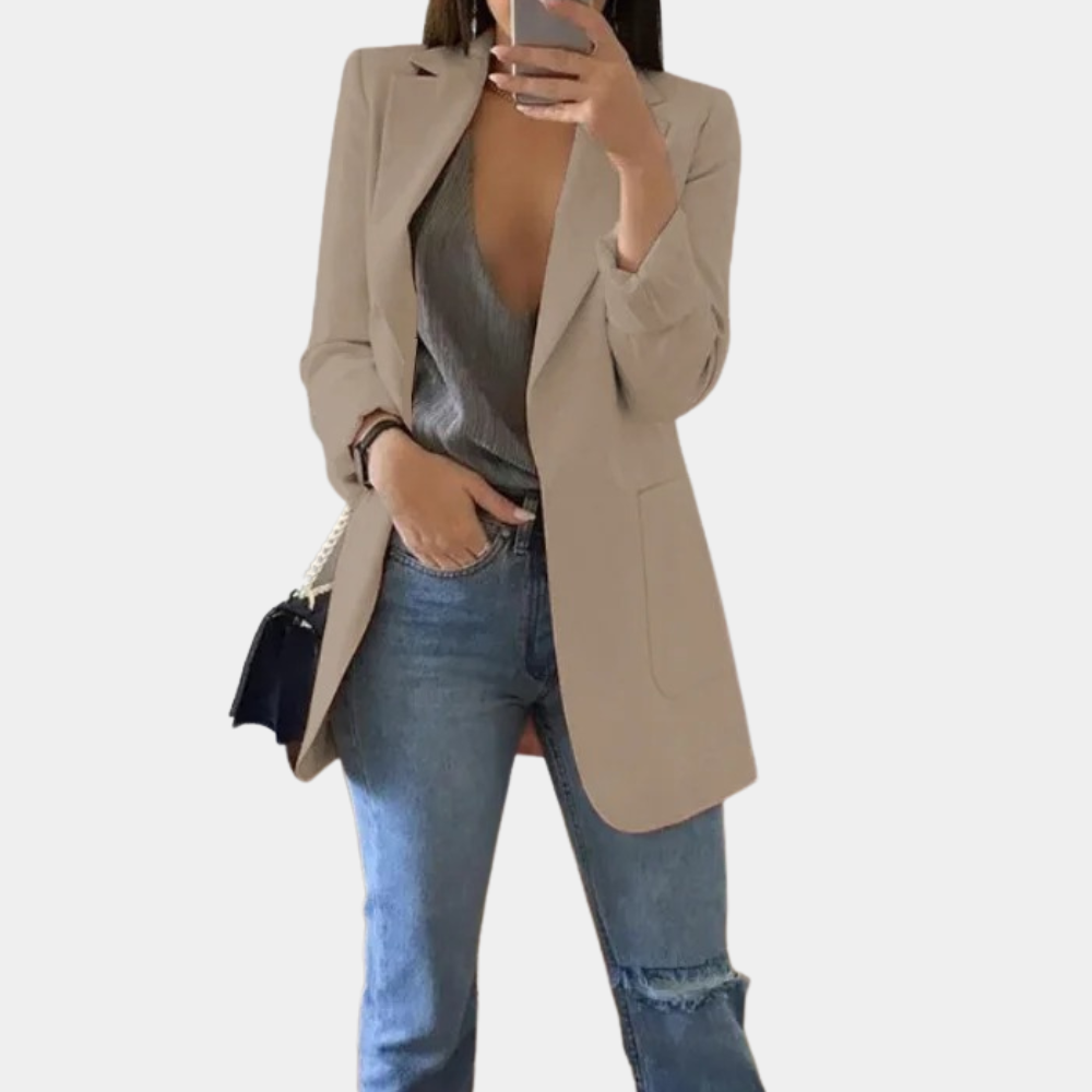 Van Dam | Dames Effortless Longline Blazer Jas