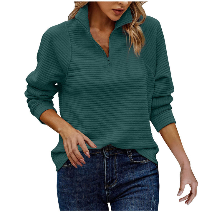 Van Dam | Dames Textured Quarter Zip Trui