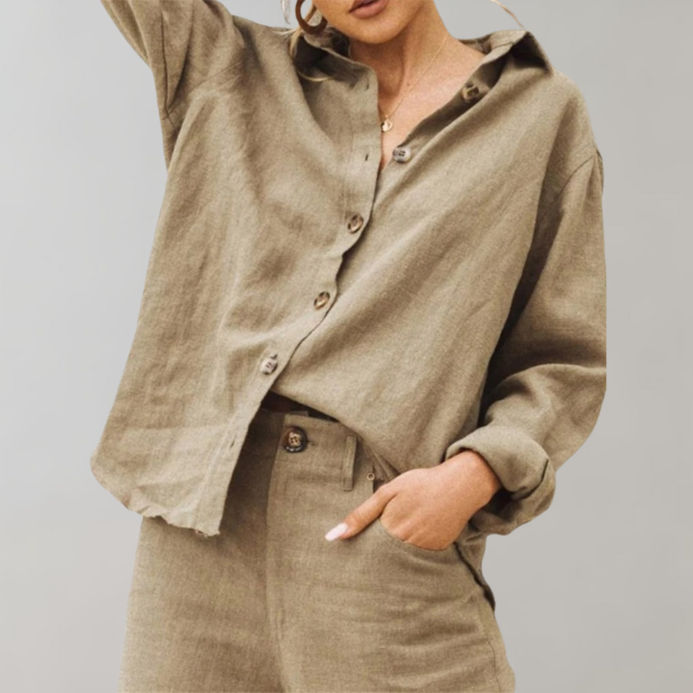 Van Dam | Luchtig Linnen-Katoen Mix Relaxed Fit Shirt