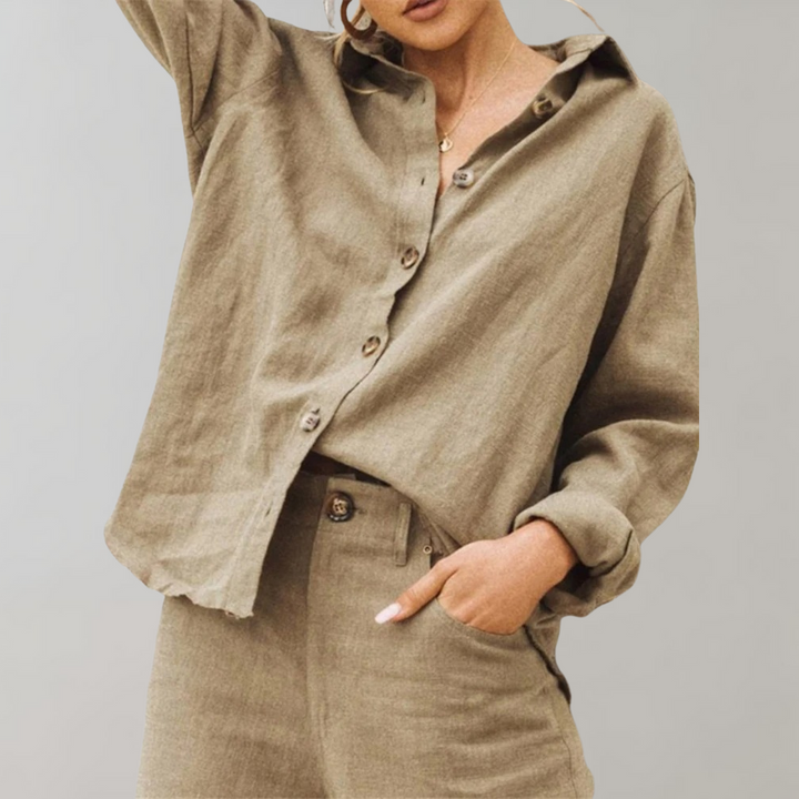Van Dam | Luchtig Linnen-Katoen Mix Relaxed Fit Shirt
