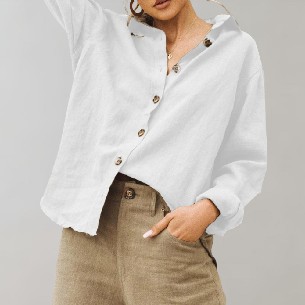 Van Dam | Luchtig Linnen-Katoen Mix Relaxed Fit Shirt