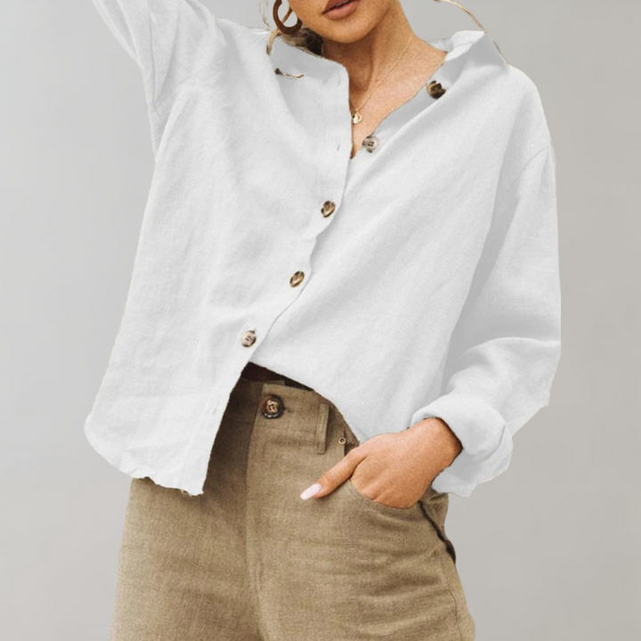 Van Dam | Luchtig Linnen-Katoen Mix Relaxed Fit Shirt