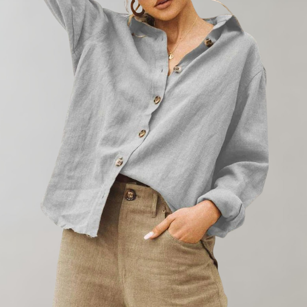 Van Dam | Luchtig Linnen-Katoen Mix Relaxed Fit Shirt