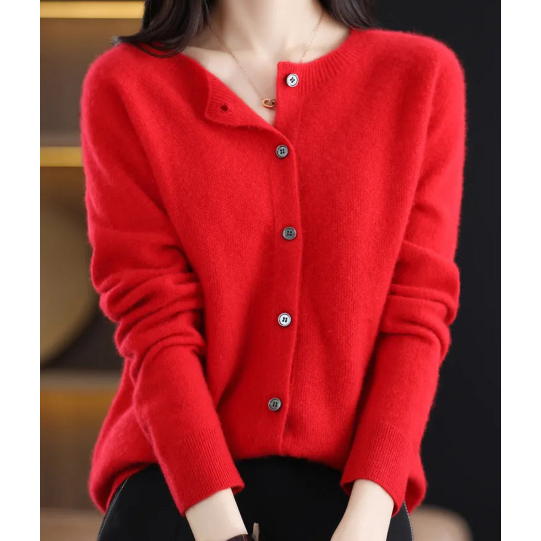 Van Dam | Dames Zachte Gebreide Knopen Cardigan