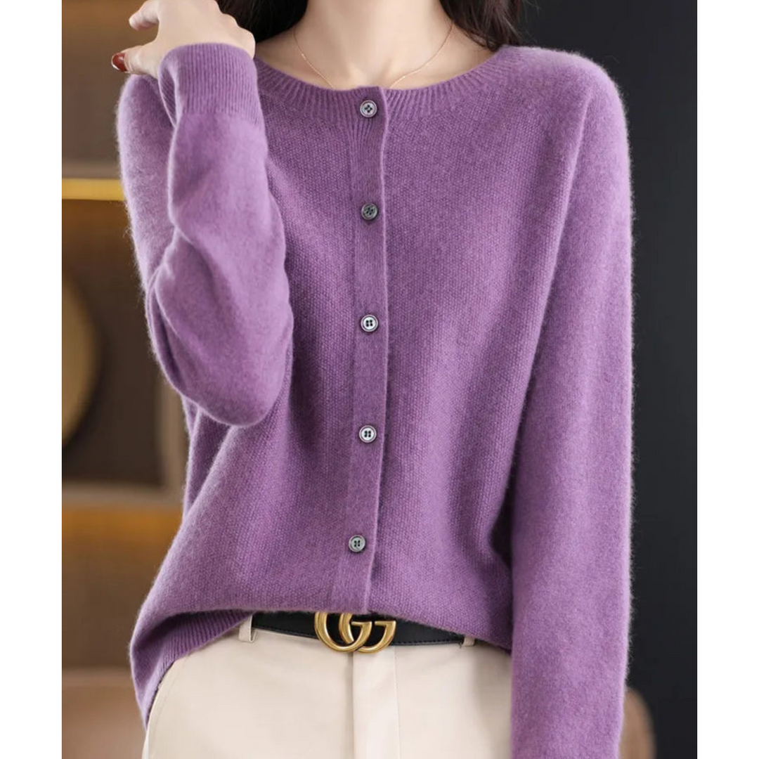 Van Dam | Dames Zachte Gebreide Knopen Cardigan