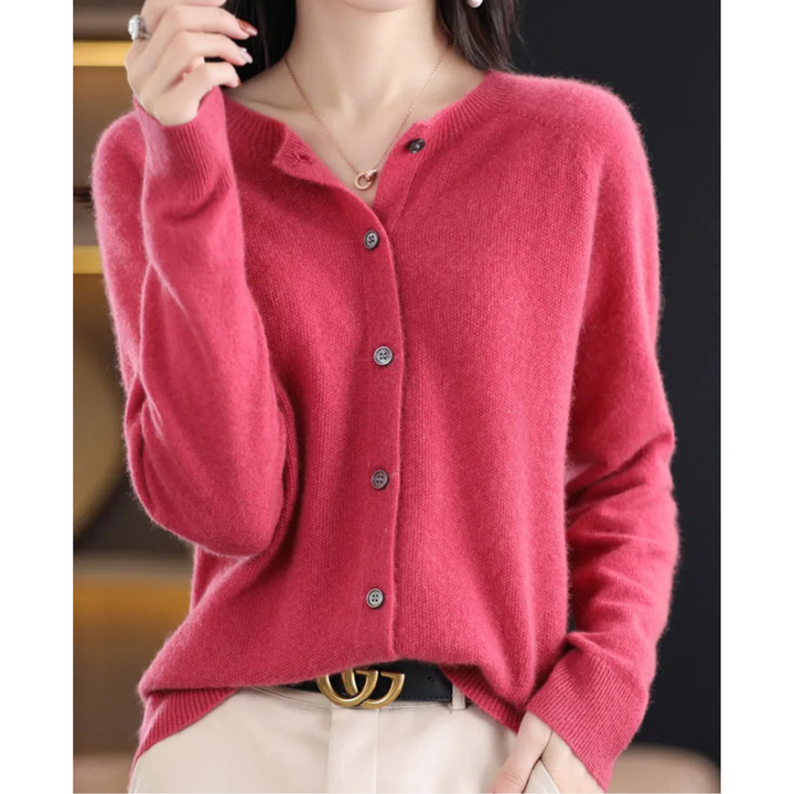 Van Dam | Dames Zachte Gebreide Knopen Cardigan