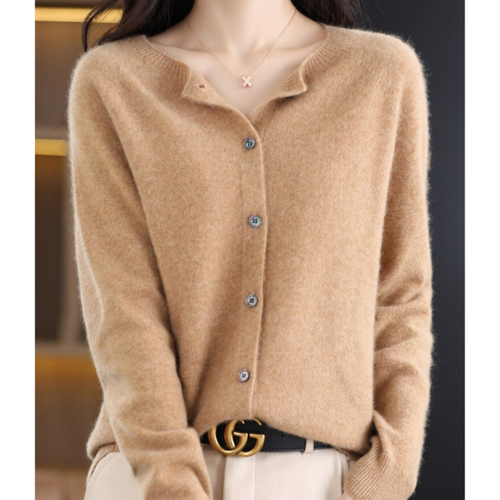 Van Dam | Dames Zachte Gebreide Knopen Cardigan