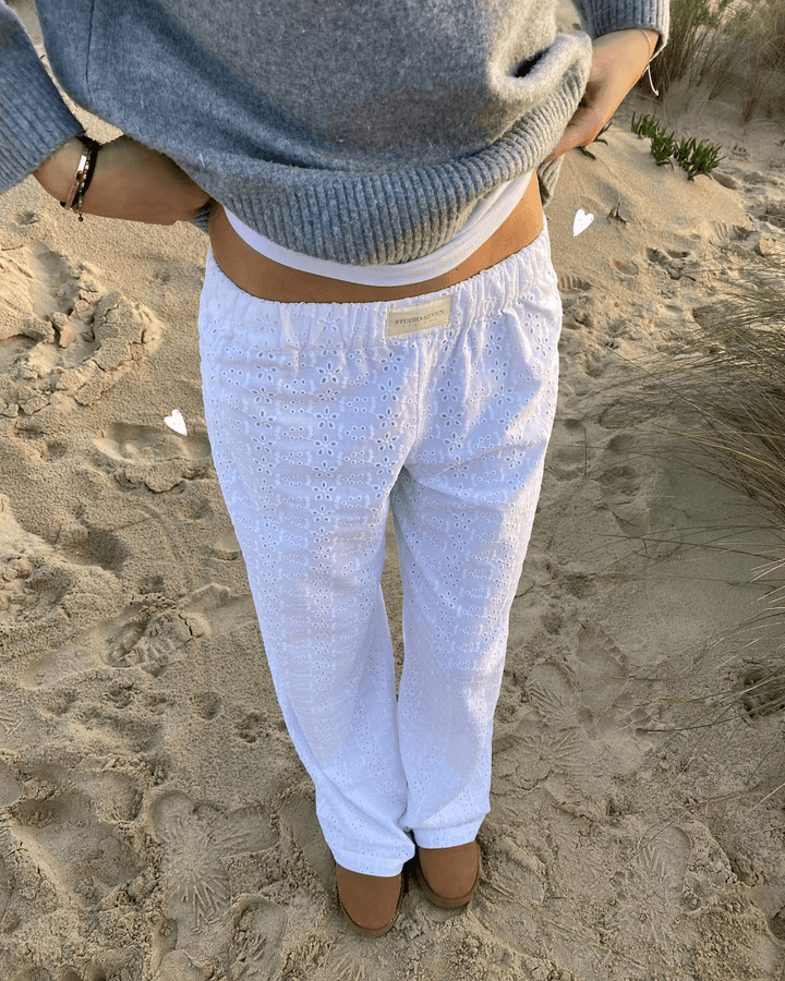 Van Dam | Dames Gestreepte Relaxed Fit Casual Broek