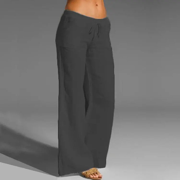 Vrouwen Breezy Linnen Touwbroek met Wijde Pijpen