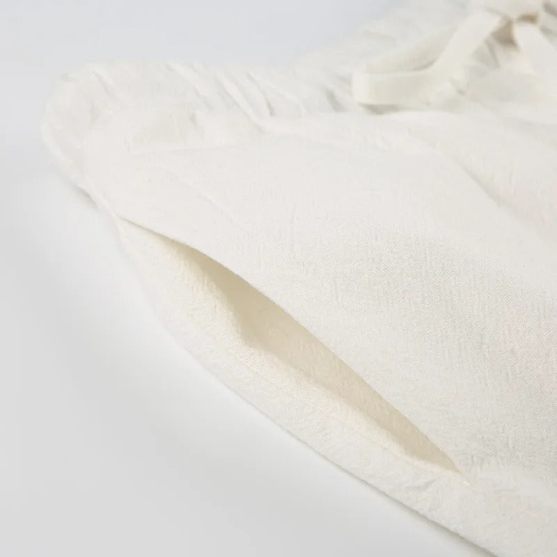 Vrouwen Breezy Linnen Touwbroek met Wijde Pijpen