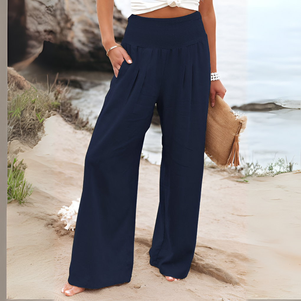 Van Dam | Relaxed Fit Smocked Waist Pants
