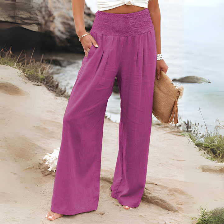 Van Dam | Relaxed Fit Smocked Waist Pants
