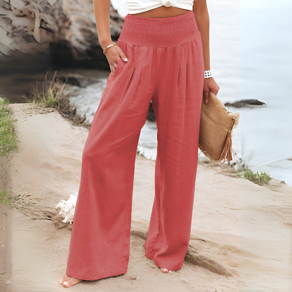 Van Dam | Relaxed Fit Smocked Waist Pants