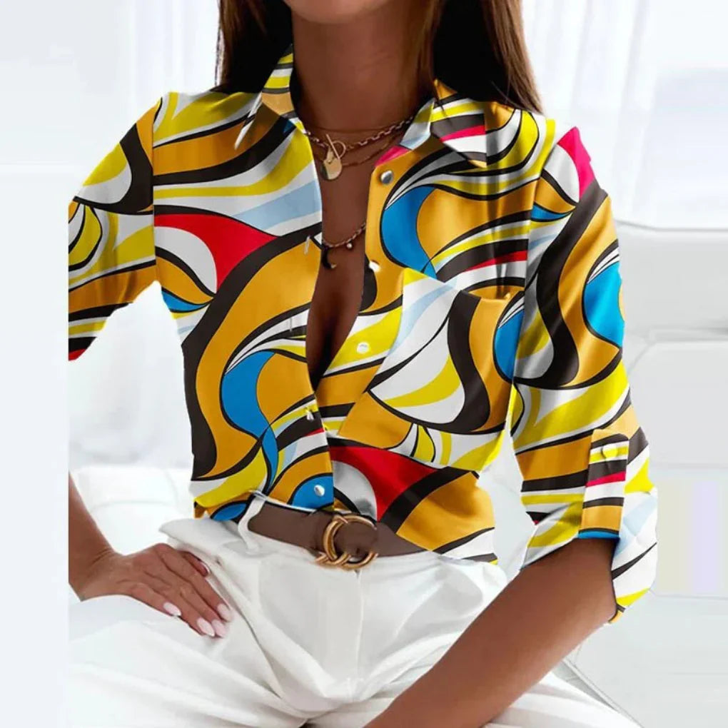 Dames blouse met puntkraag op maat