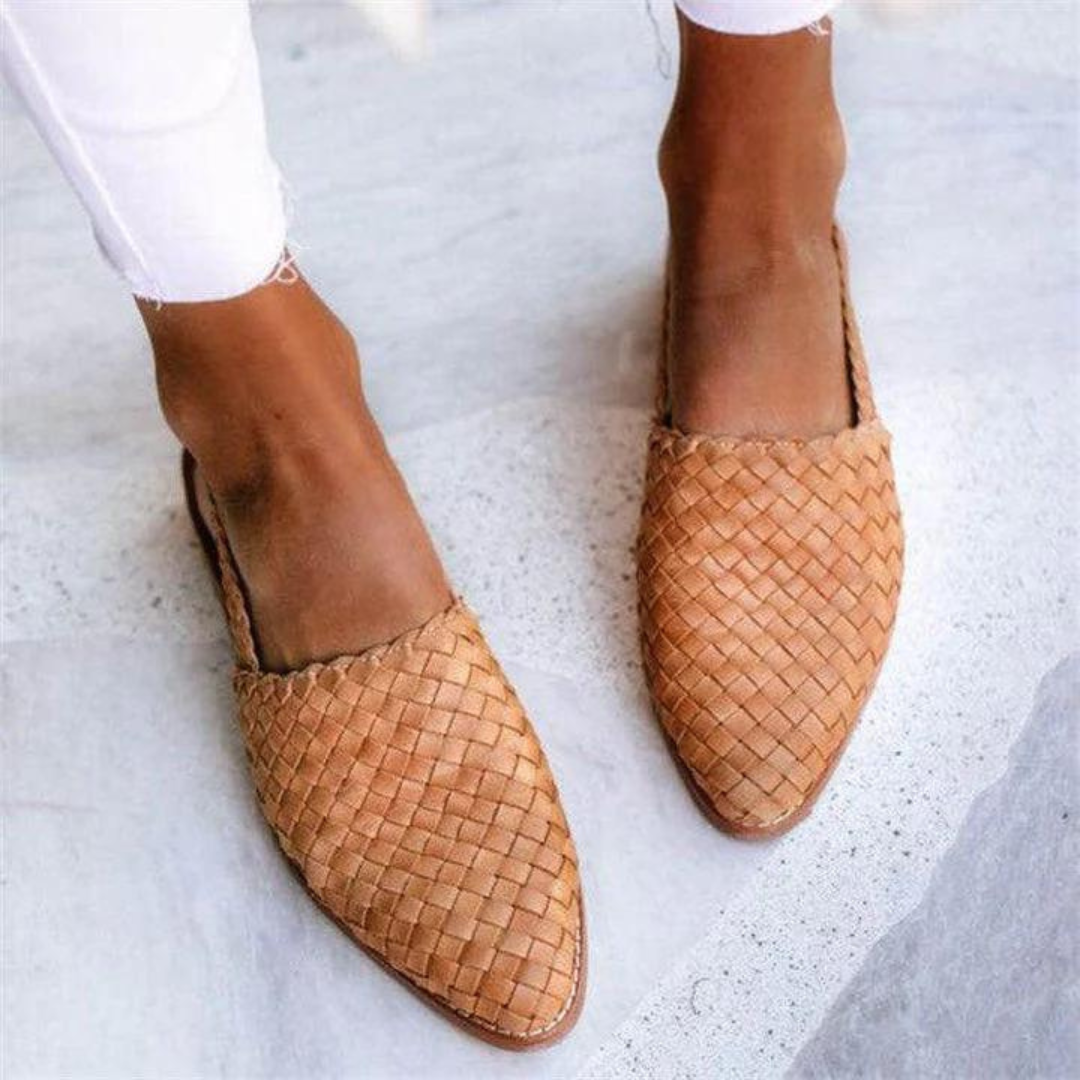 Melanie | Dames Instap Geweven Platte Loafers