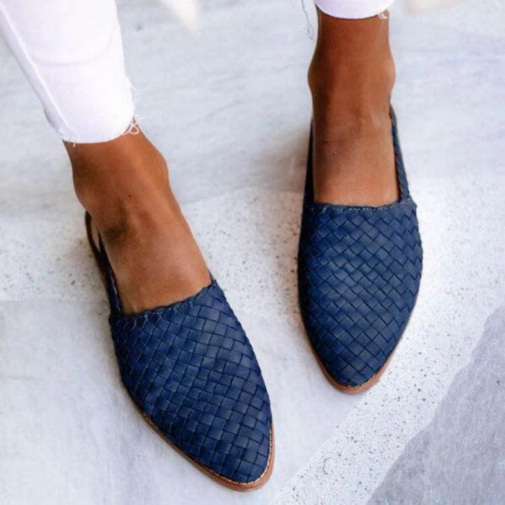 Melanie | Dames Instap Geweven Platte Loafers