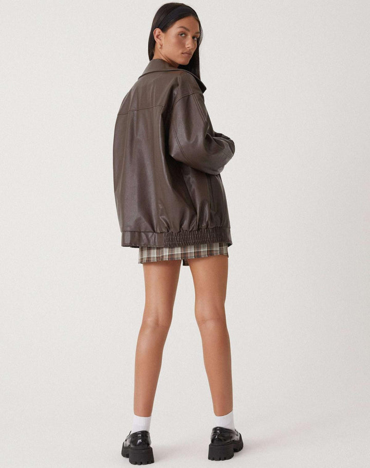 Sophia | Oversized PU-Leren Jas Dames – Modieuze Look, Hoogwaardig Kunstleer
