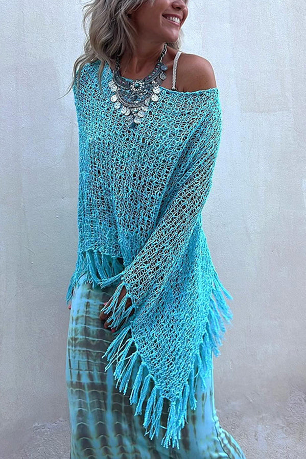 Wynne | Tasseled Cut-Out Cover-Up Sweater