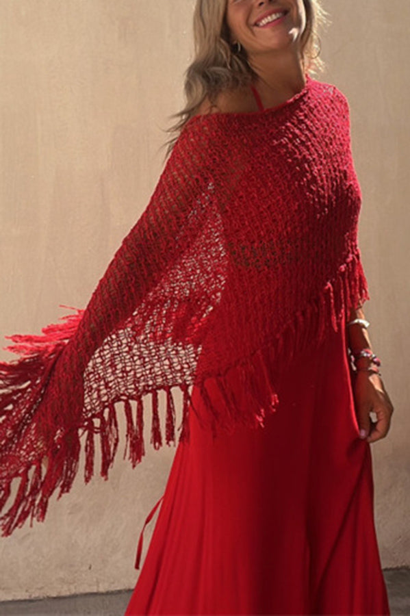 Wynne | Tasseled Cut-Out Cover-Up Sweater