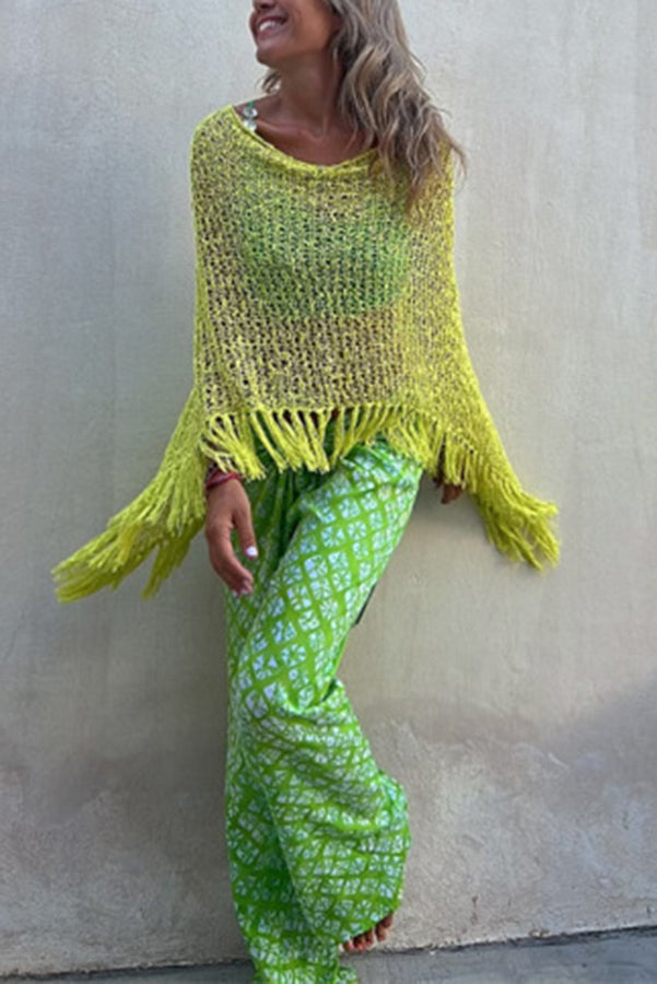 Wynne | Tasseled Cut-Out Cover-Up Sweater