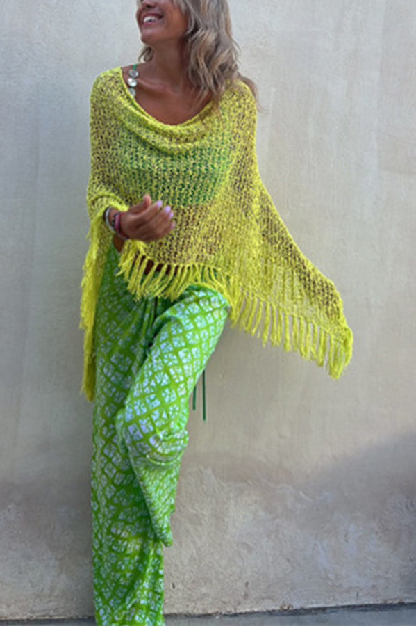 Wynne | Tasseled Cut-Out Cover-Up Sweater
