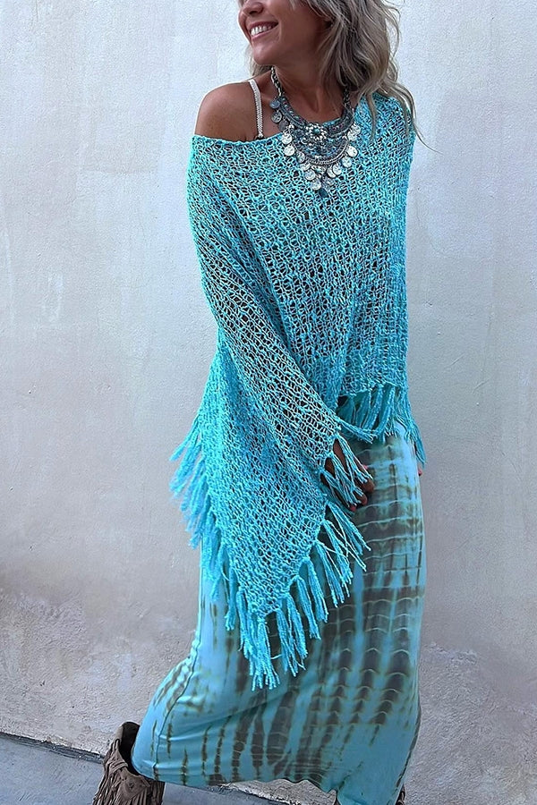 Wynne | Tasseled Cut-Out Cover-Up Sweater