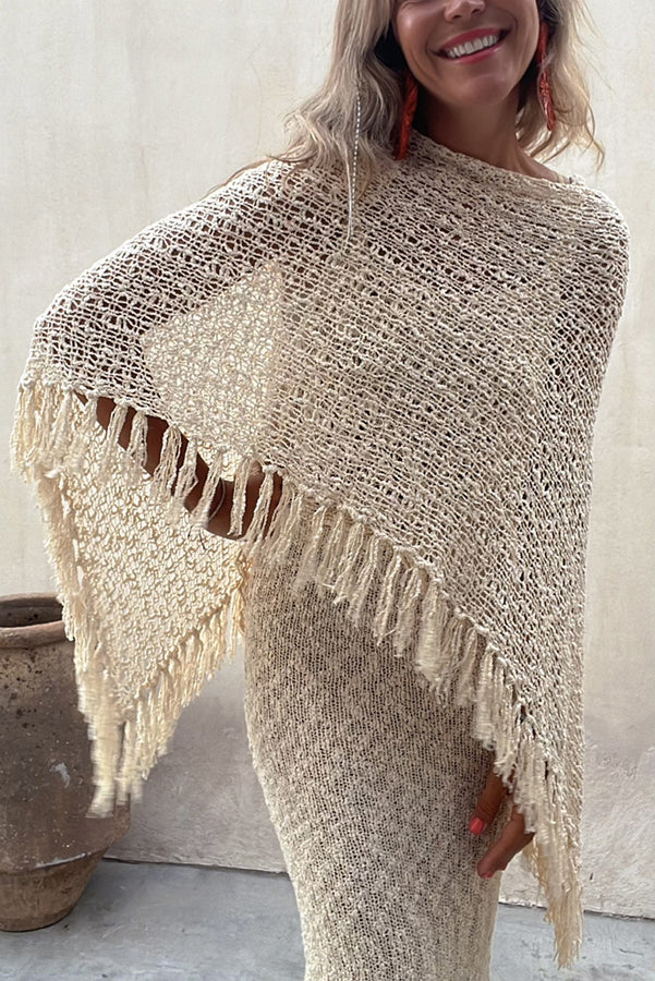 Wynne | Tasseled Cut-Out Cover-Up Sweater