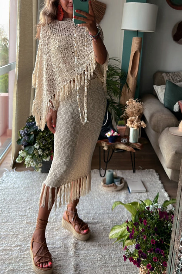 Wynne | Tasseled Cut-Out Cover-Up Sweater