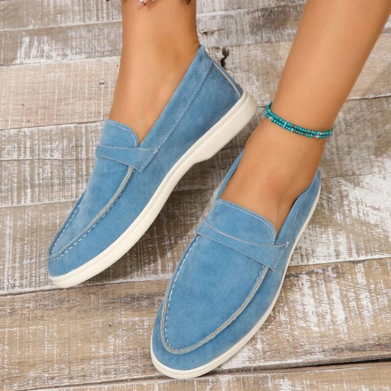 Suède Instappers voor Dames – Slip-on Loafers met Comfortpasvorm
