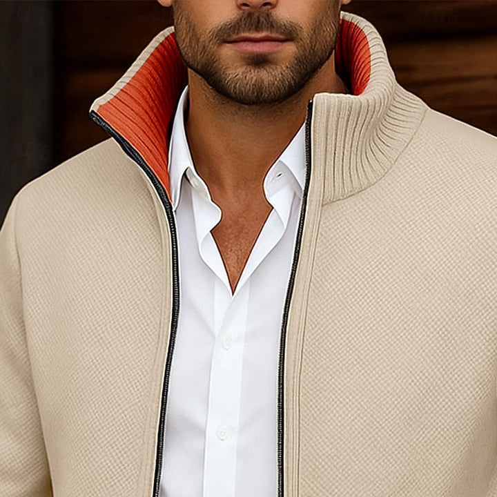 Gregory | Staande Kraag Zip Cardigan