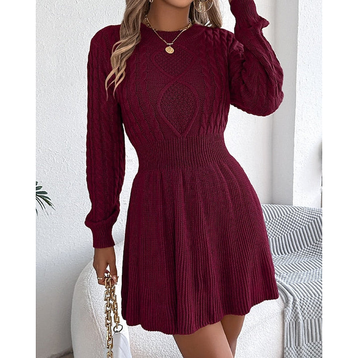 Whitney | Kabelgebreide Sweater Jurk