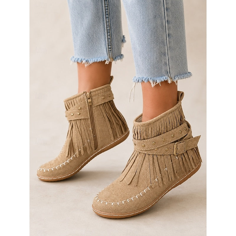 Susannah | Fringe Moccasin Enkellaarsjes